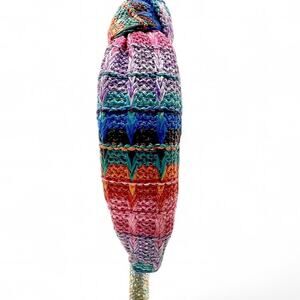 Lele Sadoughi Multicolored Rainbow Raffia Straw Knot Headband Beachy Dopamine